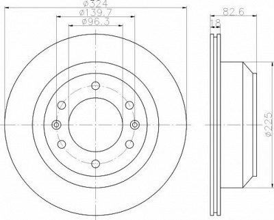 HELLA PAGID 8dd355116491 -  Тормозной диск